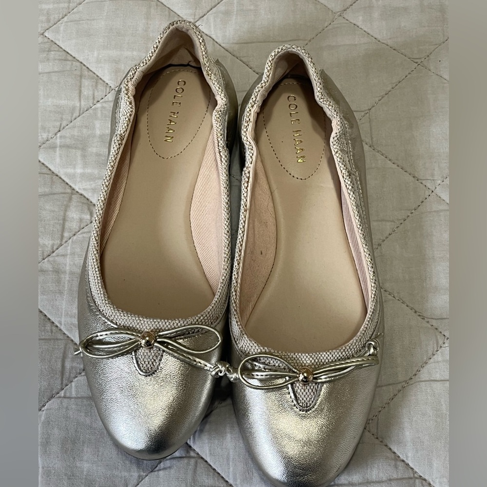 Cole Haan Gold Kiera Ballet Flats